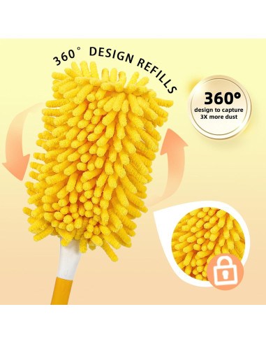 Recargas de Plumero Reutilizables Yicotira - 4 Paquete Microfibra