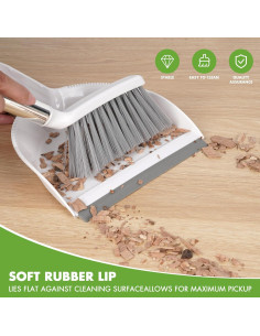 Juego de Escoba y Recogedor Mini Zehrai - Ergonomico, Blanco 2