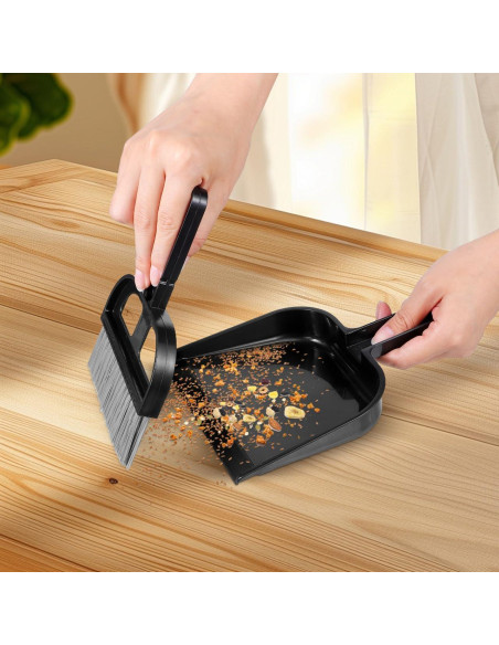 Mini Conjunto de Recogedor y Cepillo Ipetboom Negro 19.5x16 cm