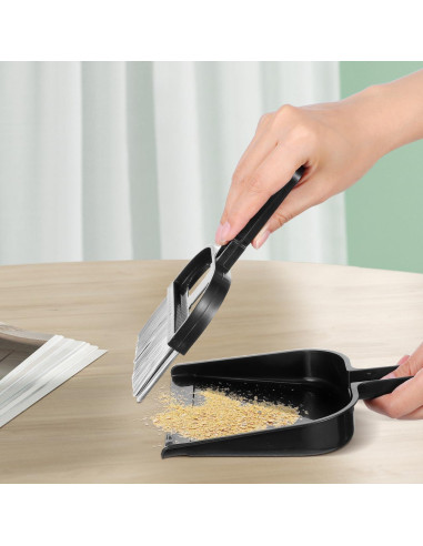 Mini Conjunto de Recogedor y Cepillo Ipetboom Negro 19.5x16 cm