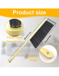 2 Cepillos de Mano PENGJINYU de Madera con Cerdas Suaves 2