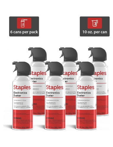 Aerosoles de Aire Comprimido Staples 295 ml - Paquete de 6