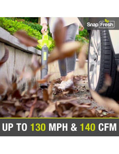 Soplador de Hojas Inalámbrico SnapFresh 20V 140CFM Verde 2
