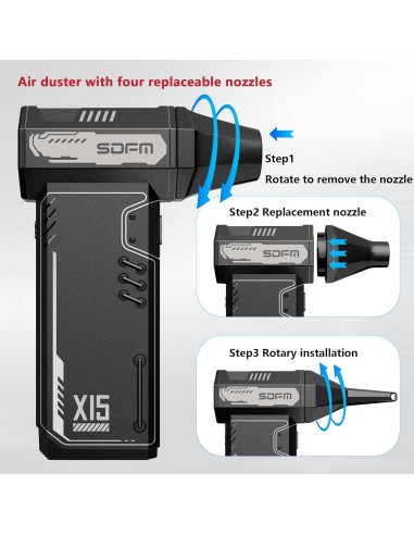 Soplador de Aire Comprimido SDFM X15 - 180,000 RPM Inalámbrico