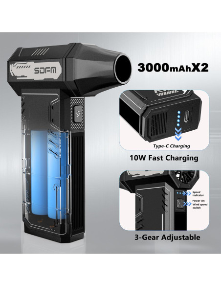 Soplador de Aire Comprimido SDFM X15 - 180,000 RPM Inalámbrico