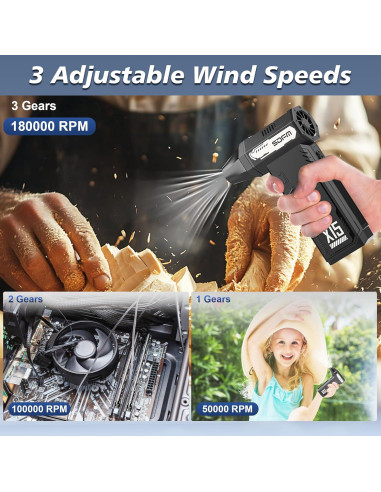 Soplador de Aire Comprimido SDFM X15 - 180,000 RPM Inalámbrico