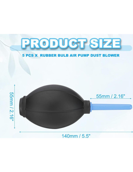 Blower de Aire PATIKIL 5 Pcs para Limpieza de Lentes y Sensores