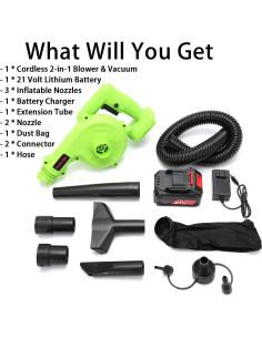 Soplador de Hojas Inalámbrico SHINTYOOL 21V 2-en-1 Multifuncional 2