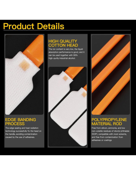 Kit de 100 Bastones de Limpieza de Microfibra Sin Pelusa