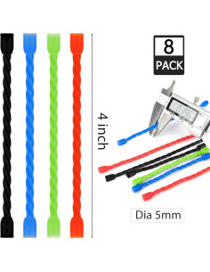 8 Correas de Silicona Reutilizables 10 cm LOIUO Multicolor 2