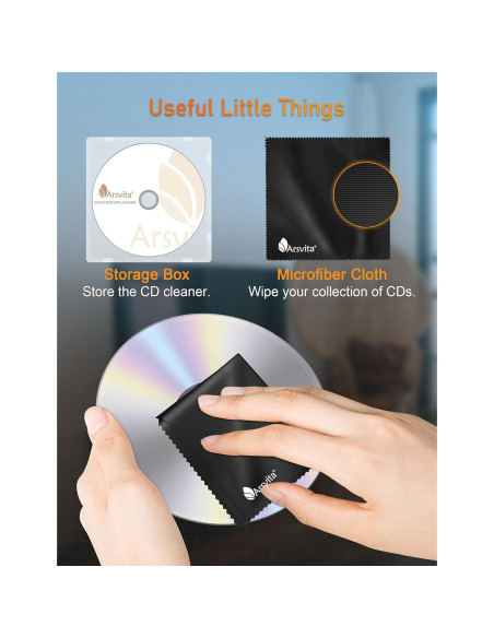 Limpiador de Lentes Láser Arsvita para Reproductores de CD/DVD