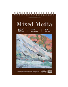 Bloc de Dibujo Fuxi 9x12" 60 Hojas 98lb/160gsm Espiral Burdeos