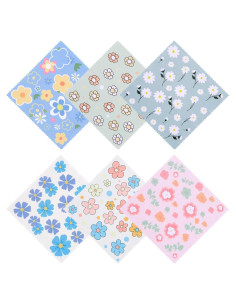 Paño de limpieza de gafas microfibra QJYJBZXCA 15x15cm 6 piezas Floral