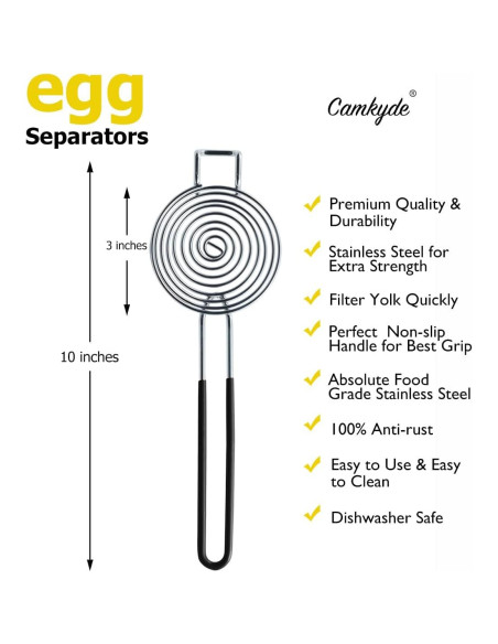 Separador de Huevos CAMKYDE Acero Inoxidable Negro 67.6g