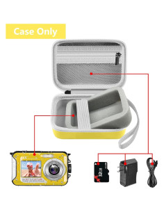 Funda de cámara submarina Leayjeen amarilla para YISENCE/QUNVAL 2