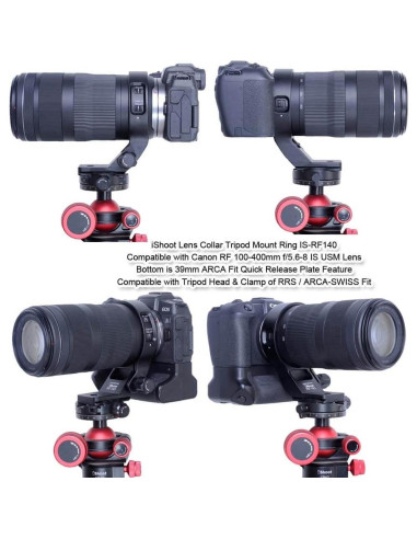 Anillo de Montaje en Trípode iShoot IS-RF140 para Canon RF 100-400mm