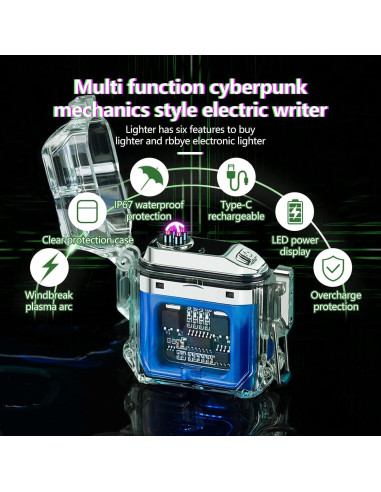 Encendedor Eléctrico RSBYE Azul a Prueba de Viento USB