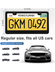 Paquete de 2 Marcos de Placa de Licencia QUANQIUFEI Negro 2