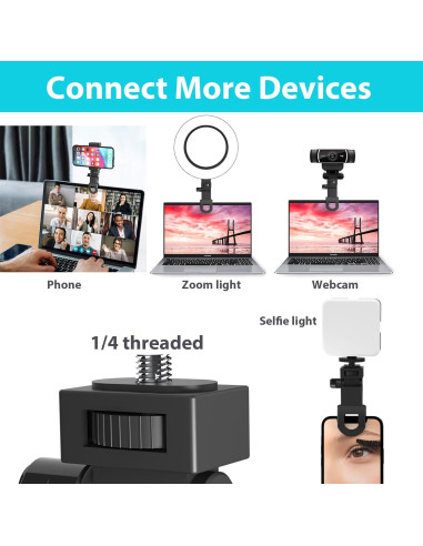 Clip para Luz Selfie Wowcati W-A1 con Cabeza Roscada 1/4