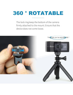 Paquete de 3 Adaptadores 1/4-20 YALLSAME con Anillo de Bloqueo 2