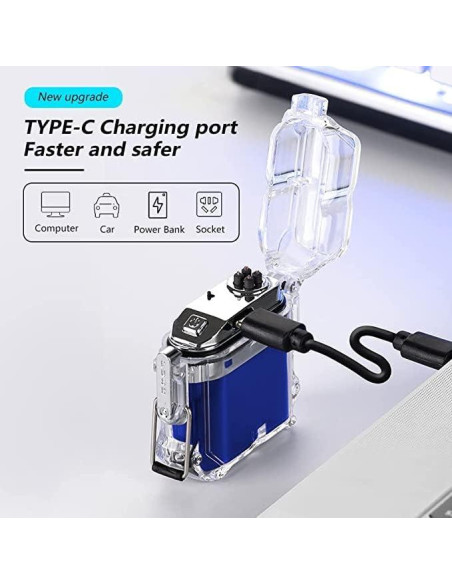 Encendedor Eléctrico RSBYE Azul a Prueba de Viento USB