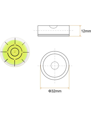 Nivel de Burbuja Circular HARFINGTON 32mm x 12mm Lima