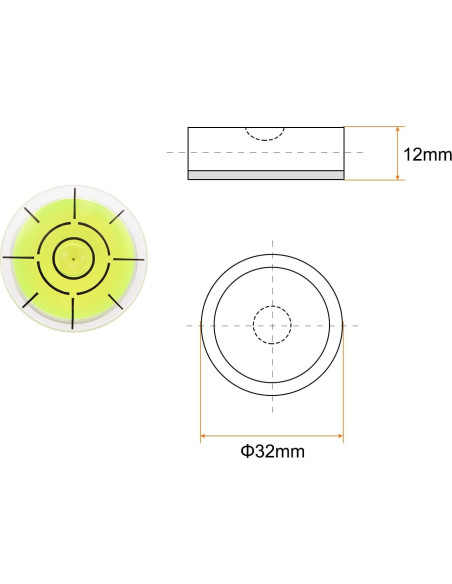 Nivel de Burbuja Circular HARFINGTON 32mm x 12mm Lima