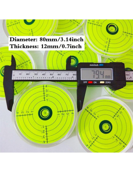 Nivel de Burbuja Circular SIZIKJXGHWYI 80mm Amarillo-Verde
