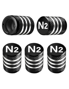 Tapas de Válvula de Neumático DECURCAR N2 Nitrógeno - Paquete de 5