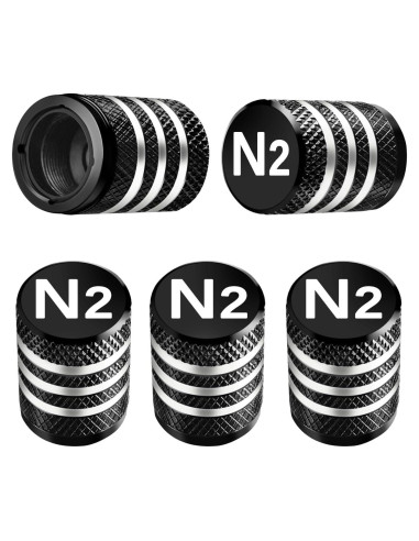 Tapas de Válvula de Neumático DECURCAR N2 Nitrógeno - Paquete de 5