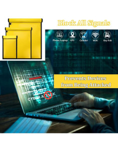 Paquete de 3 Bolsas Faraday Quctak Amarillas 50x38 cm 2