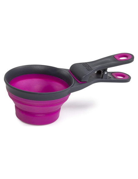 Cucharón Plegable Dexas KlipScoop 1 Taza Fucsia para Mascotas