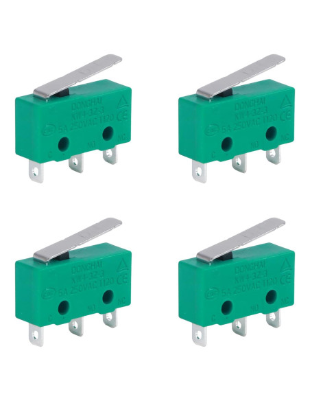 4 Microinterruptores KW4-3Z Plateados 5A IP40 Verde