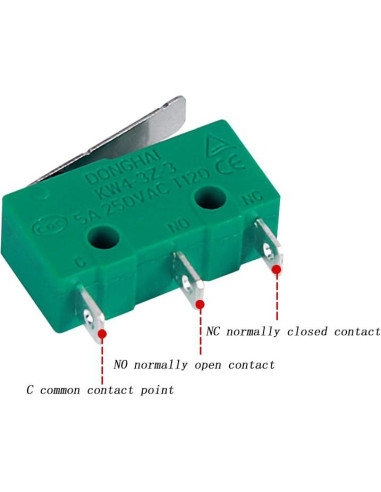 4 Microinterruptores KW4-3Z Plateados 5A IP40 Verde