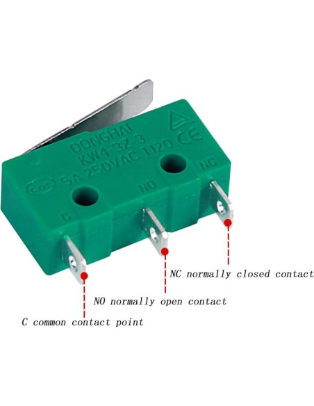 4 Microinterruptores KW4-3Z Plateados 5A IP40 Verde
