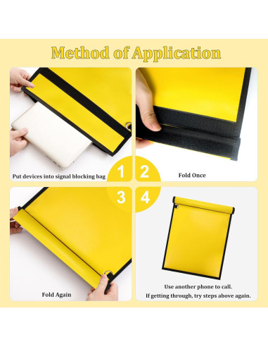 Paquete de 3 Bolsas Faraday Quctak Amarillas 50x38 cm