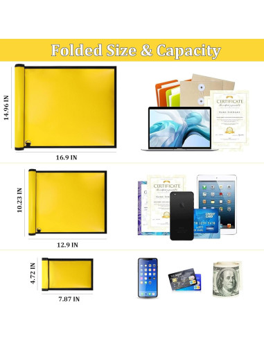 Paquete de 3 Bolsas Faraday Quctak Amarillas 50x38 cm