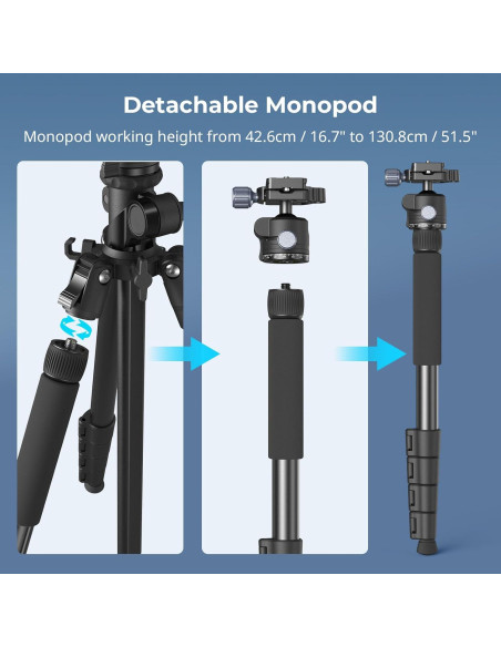 Trípode Horizontal SmallRig CT25 164cm para Cámara y Smartphone
