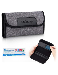 Funda de Filtro Plegable JJC 4 Bolsillos hasta 58mm con Paño