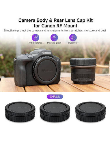 Tapa de lente y cuerpo para cámara Canon RF - 3 Paquetes