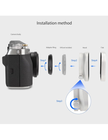 Gorro de lente cuadrado Haoge para Fujifilm XF27mmF2.8 R WR