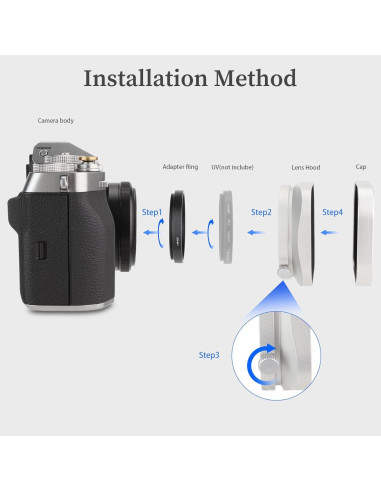 Gorro de lente cuadrado Haoge para Fujifilm XF27mmF2.8 R WR