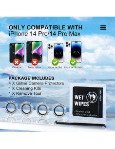 Protector de Lente de Cámara Misea para iPhone 14 Pro Max/Pro 9H 2