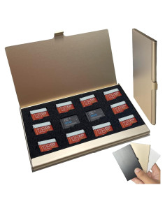 Caja Portátil para 12 Tarjetas Micro SD JAKENHAM Dorada