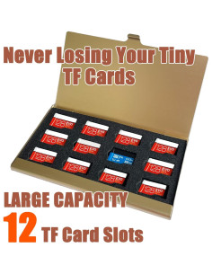 Caja Portátil para 12 Tarjetas Micro SD JAKENHAM Dorada 2