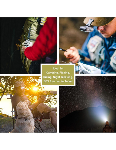 Linterna Frontal Claymore 120H Tan - LED Recargable USB-C