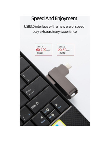 Unidad USB OTG 4 en 1 SD Space Dazzle 128GB Plata