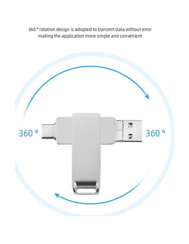 Unidad USB OTG 4 en 1 SD Space Dazzle 128GB Plata
