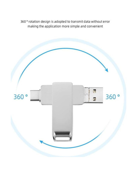 Unidad USB OTG 4 en 1 SD Space Dazzle 128GB Plata