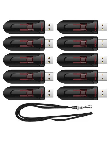 Paquete 10 Unidades Flash USB 3.0 SanDisk 32GB Cruzer Glide
